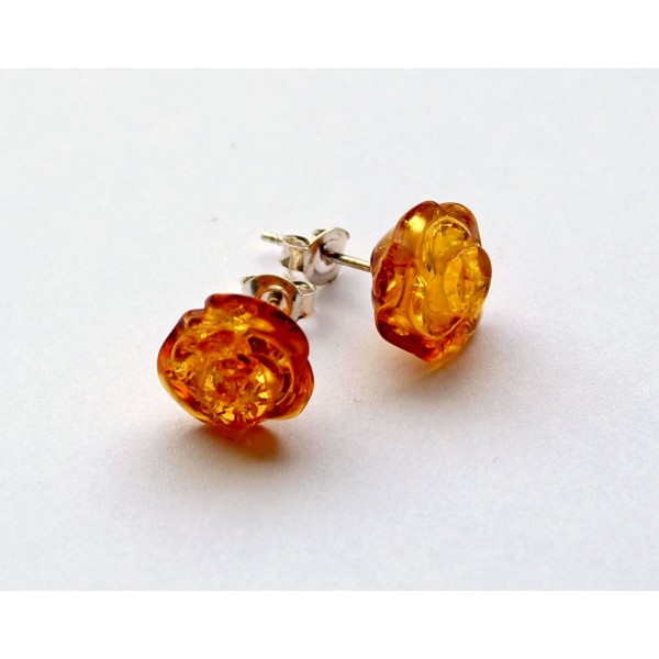 AMBER EARRINGS  Natural Baltic Amber Smile Stud Earrings Silver 925 Ladies Jewelry.Smile stud Earrings,925 Sterling Silver and amber
