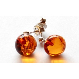 Silver Amber earrings 