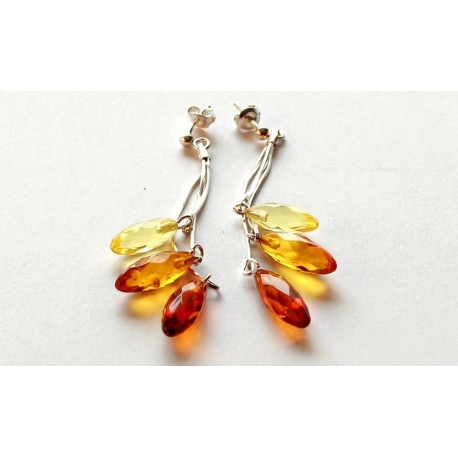 Silver Amber earrings