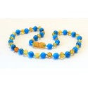 Baltic amber & turqoise teething necklace BTN9