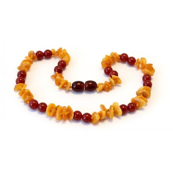 Certified from The Baltic Sea Tri-Color Genuine Baltic Amber Necklace 