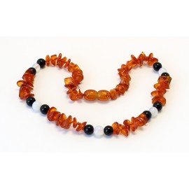 Amber and gemstones teething necklace BTN18