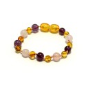 Amber and gemstones teething bracelet AG200