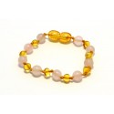 Amber and gemstones teething bracelet AG202
