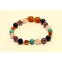 Amber and gemstones teething bracelet AG205