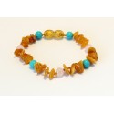 Amber and gemstones teething bracelet BB110