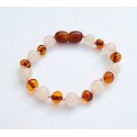 Amber and gemstones teething bracelet BN81